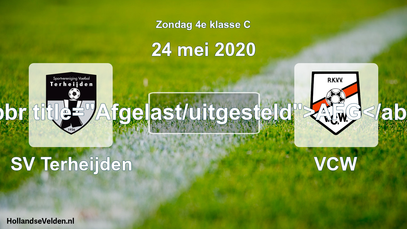 Scheduled Match: SV Terheijden - VCW (24 May 2020)