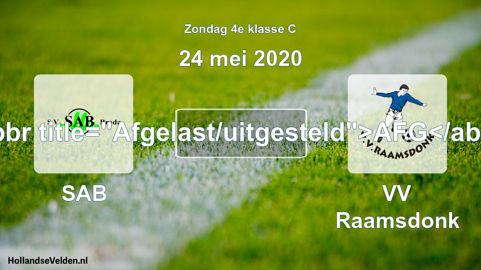 Scheduled Match: SAB - VV Raamsdonk (24 May 2020)