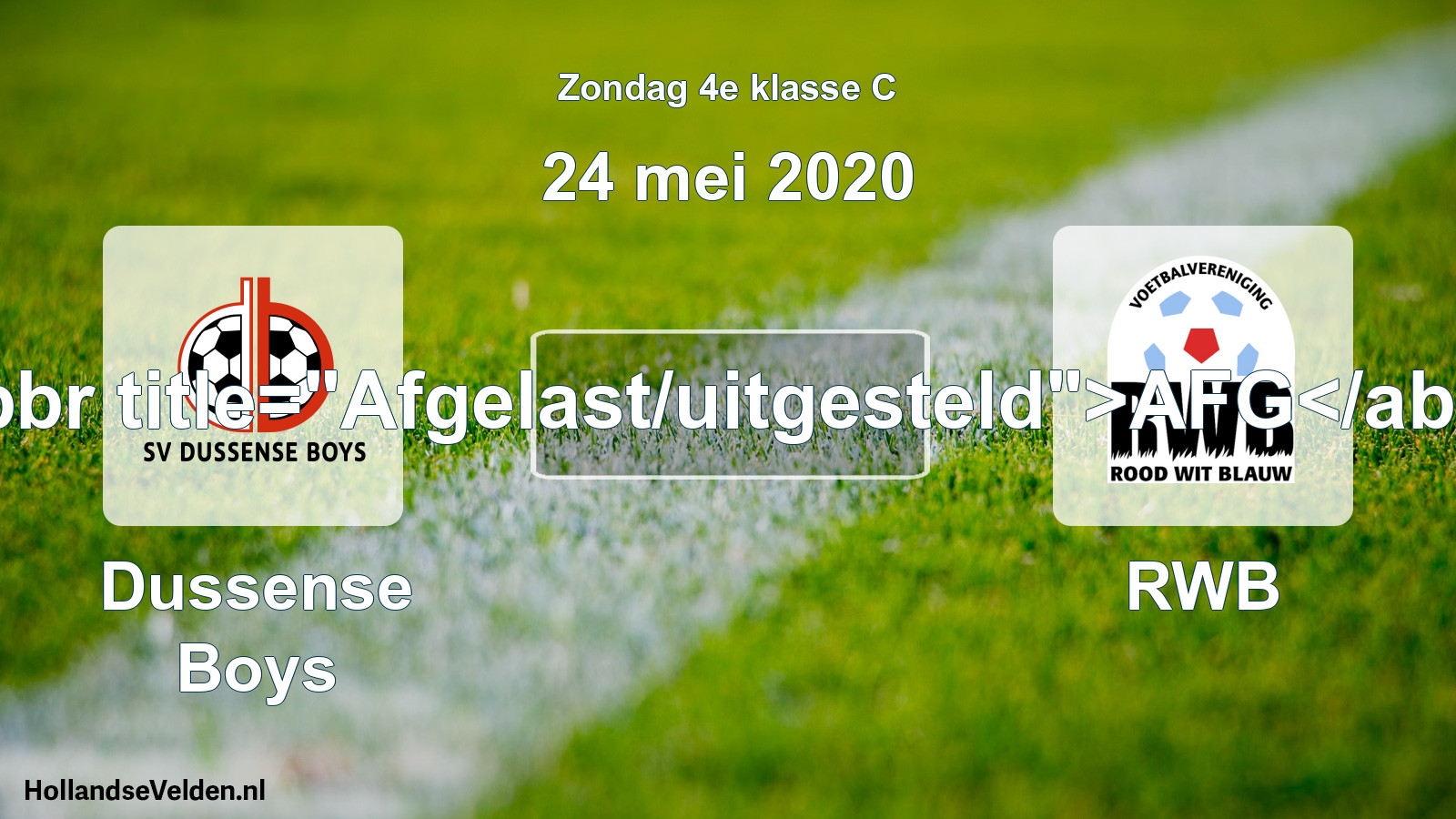 Scheduled Match: Dussense Boys - RWB (24 May 2020)