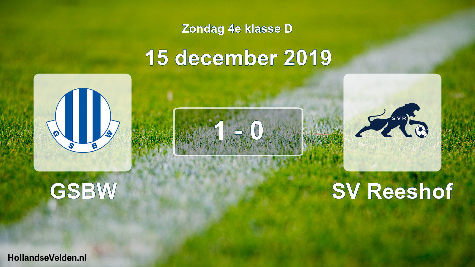 Total number of matches played: GSBW - SV Reeshof 1 - 0 (15 December 2019)