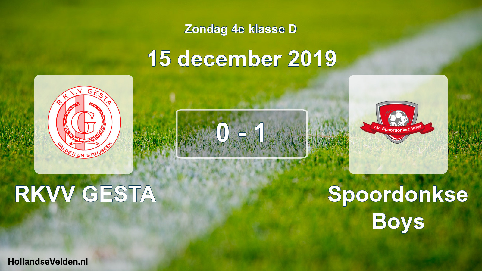 Total number of matches played: RKVV GESTA - Spoordonkse Boys 0 - 1 (15 December 2019)