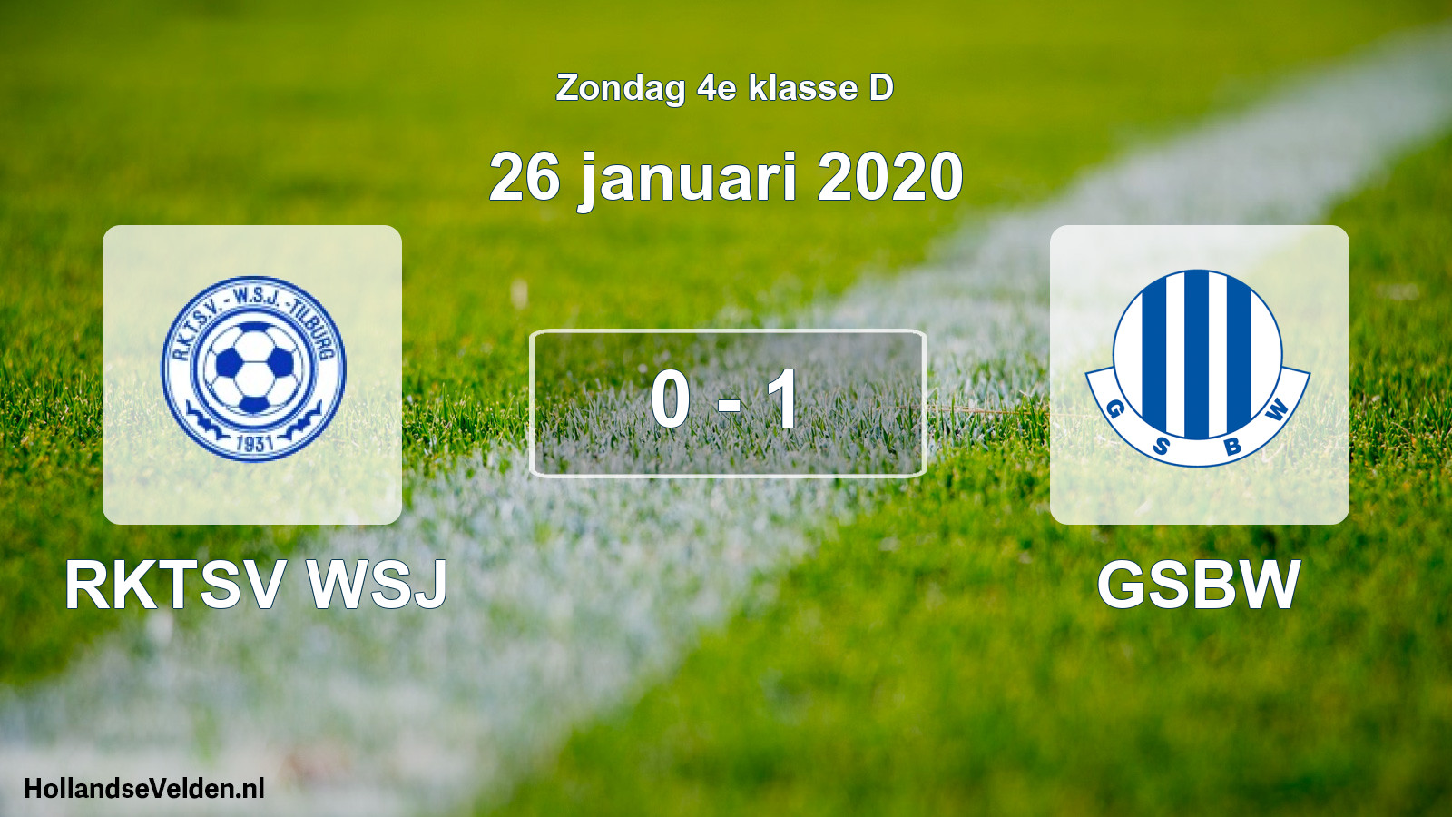 Total number of matches played: RKTSV WSJ - GSBW 0 - 1 (26 January 2020)