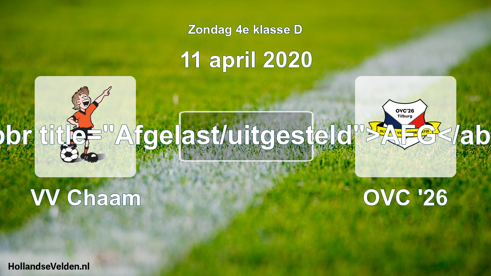 Scheduled Match: VV Chaam - OVC '26 (11 April 2020)