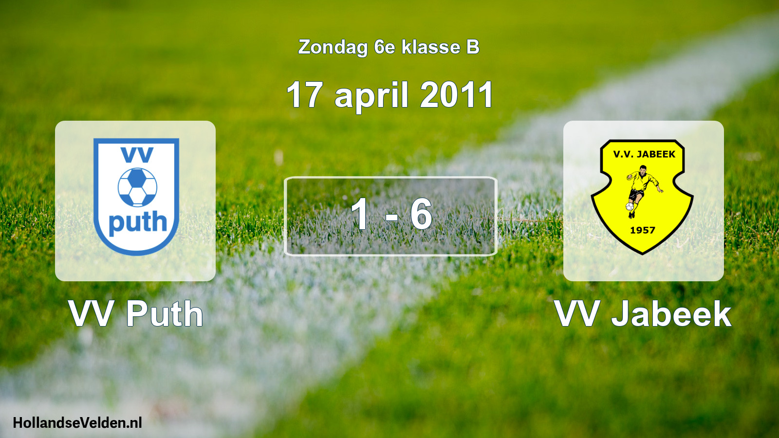 Total number of matches played: VV Puth - VV Jabeek 1 - 6 (17 April 2011)