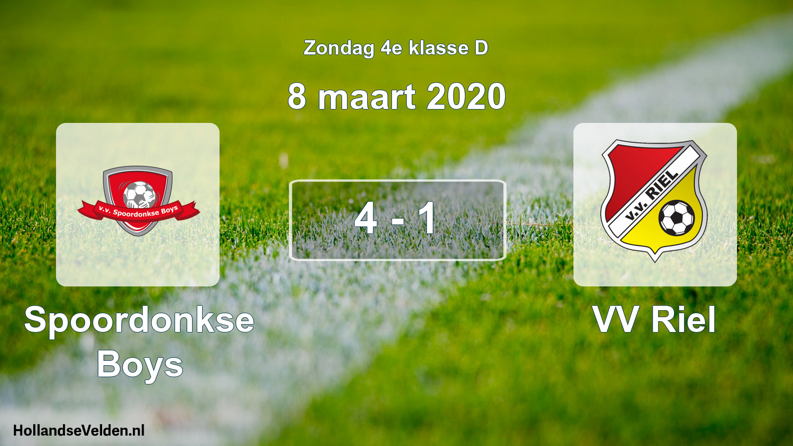 Total number of matches played: Spoordonkse Boys - VV Riel 4 - 1 (8 March 2020)
