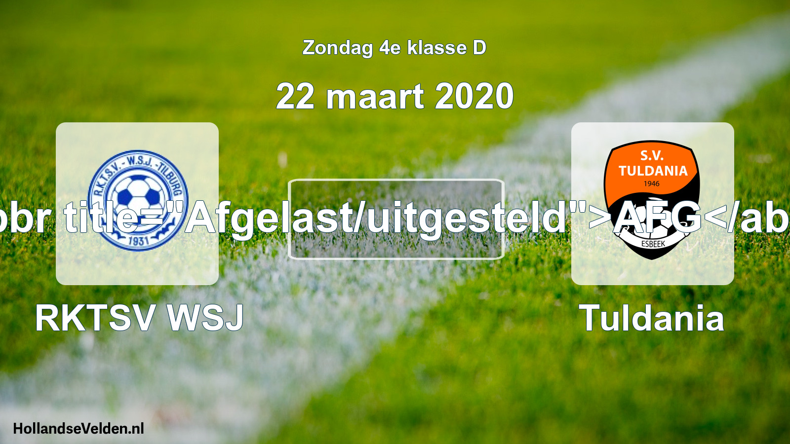 Scheduled Match: RKTSV WSJ - Tuldania (22 March 2020)