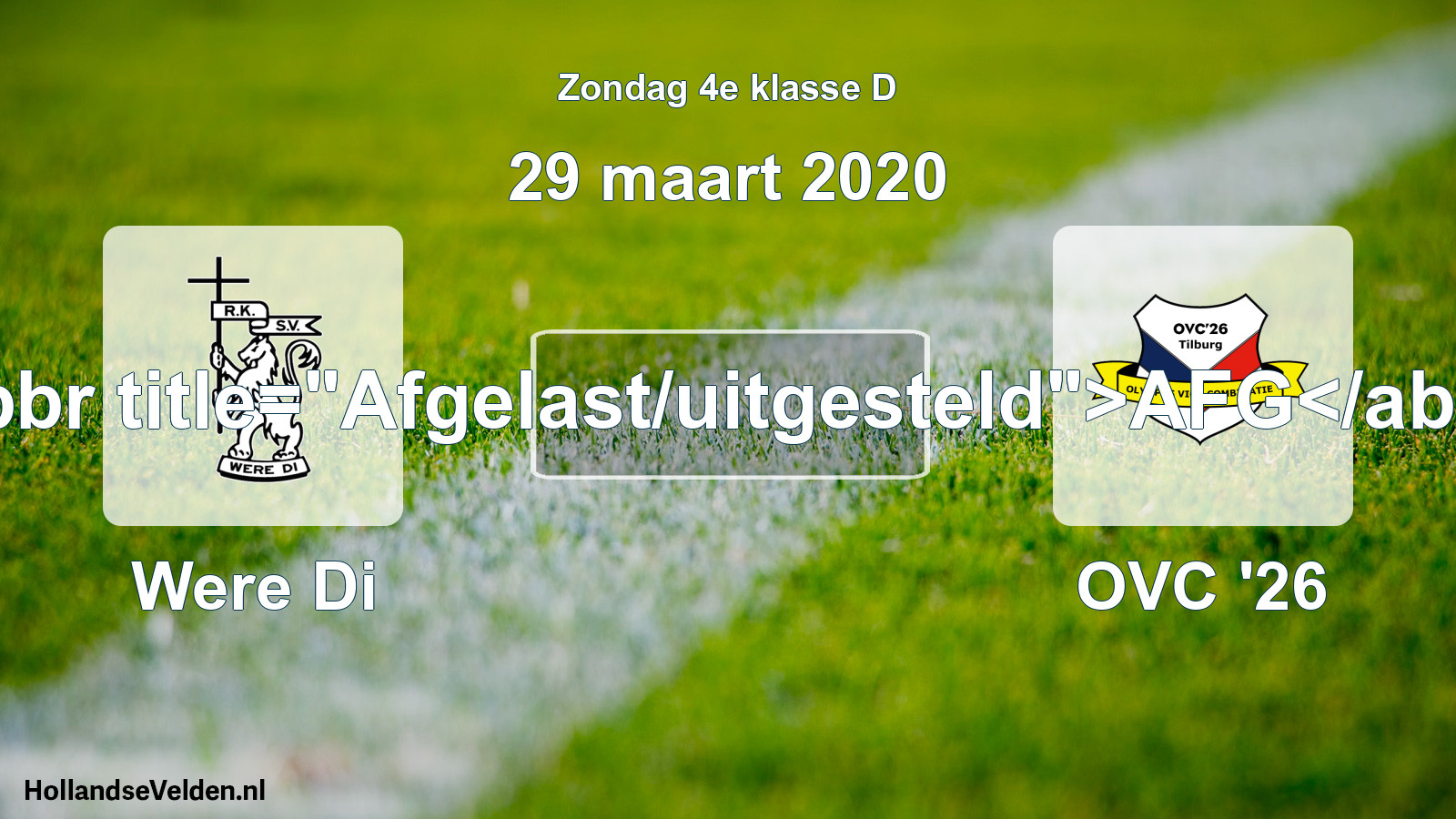 Scheduled Match: Were Di - OVC '26 (29 March 2020)
