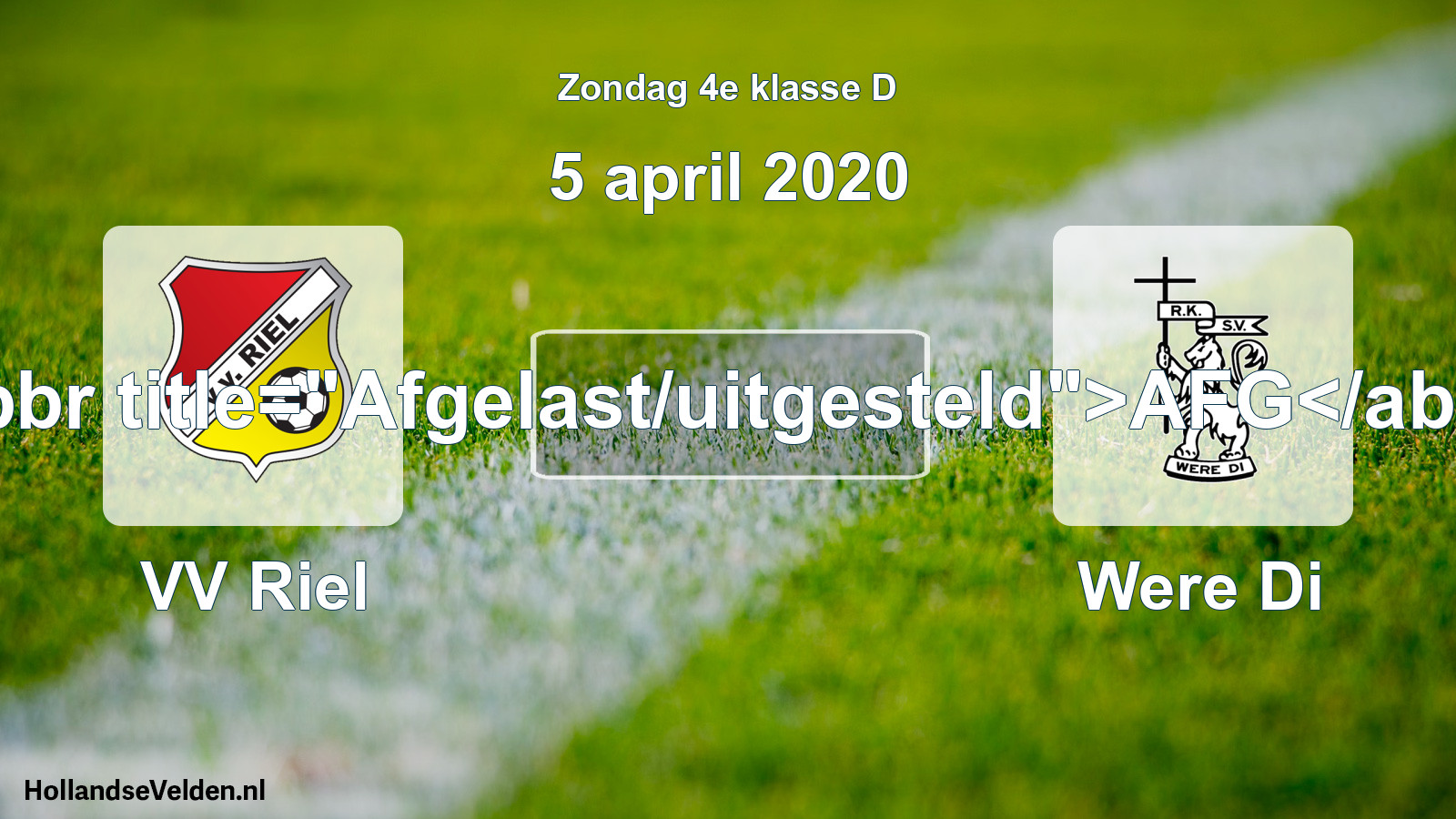 Scheduled Match: VV Riel - Were Di (5 April 2020)