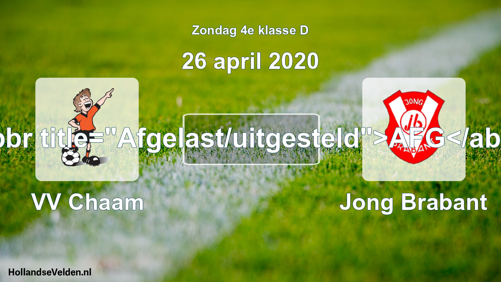 Scheduled Match: VV Chaam - Jong Brabant (26 April 2020)