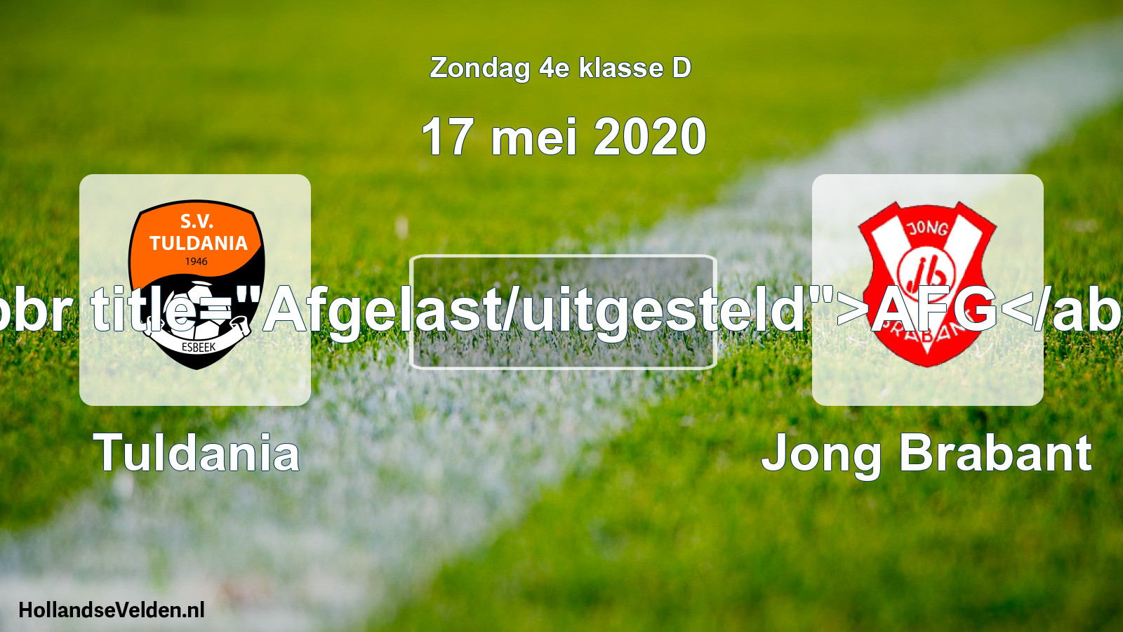 Scheduled Match: Tuldania - Jong Brabant (17 May 2020)