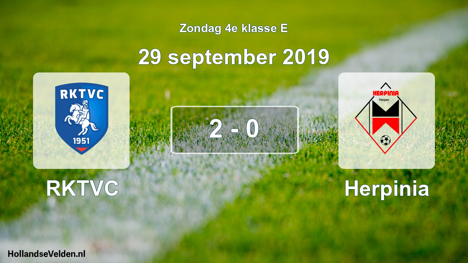 Total number of matches played: RKTVC - Herpinia 2 - 0 (29 September 2019)