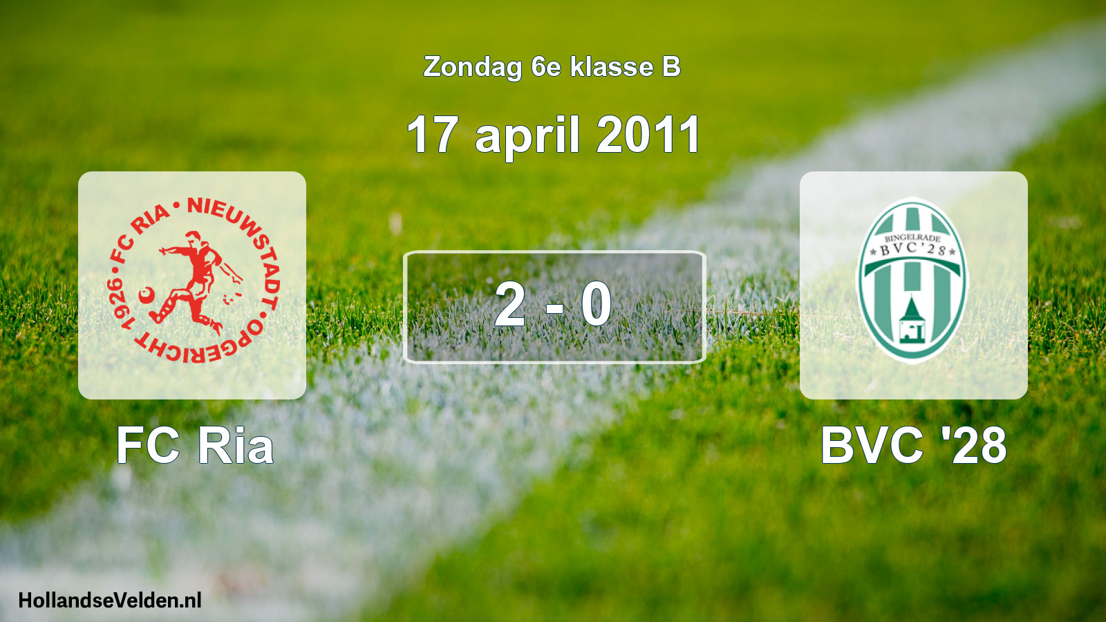Total number of matches played: FC Ria - BVC '28 2 - 0 (17 April 2011)