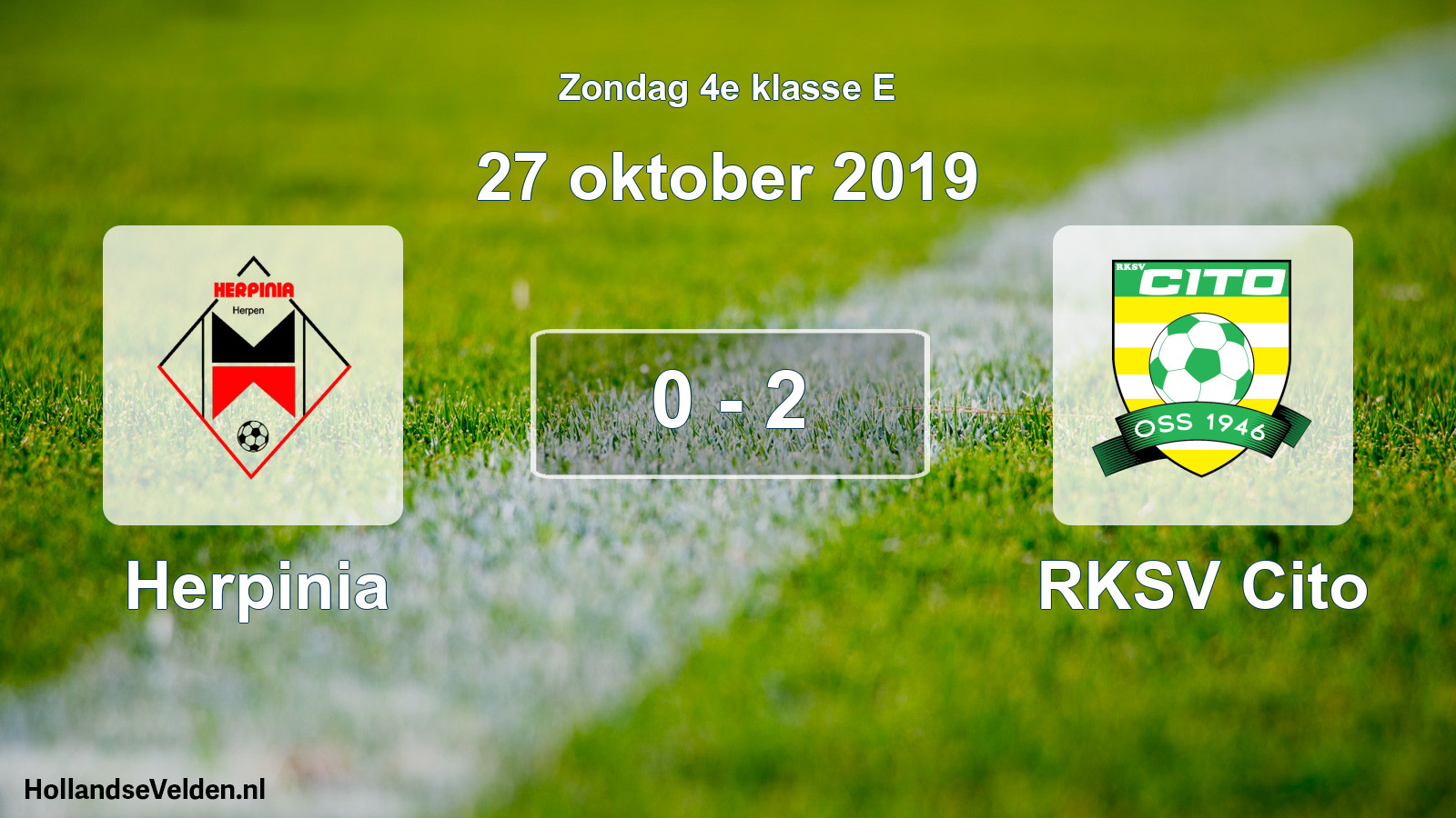 Total number of matches played: Herpinia - RKSV Cito 0 - 2 (27 October 2019)