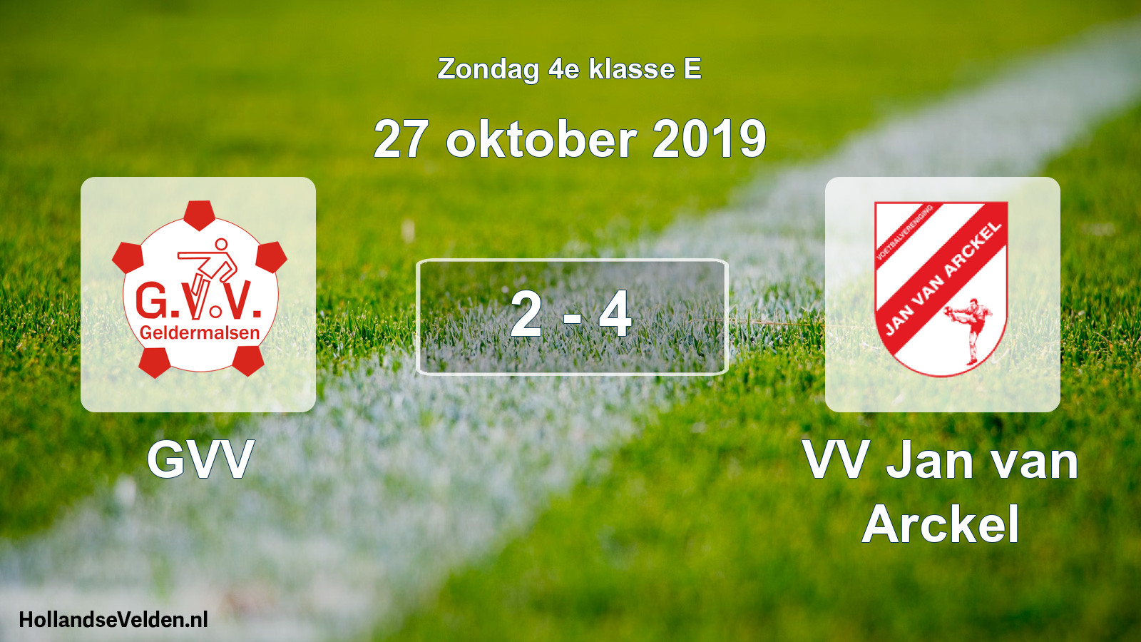 Total number of matches played: GVV - VV Jan van Arckel 2 - 4 (27 October 2019)
