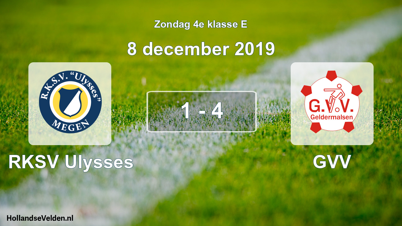 Total number of matches played: RKSV Ulysses - GVV 1 - 4 (8 December 2019)