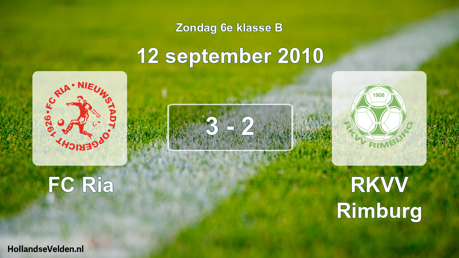 Total number of matches played: FC Ria - RKVV Rimburg 3 - 2 (12 September 2010)