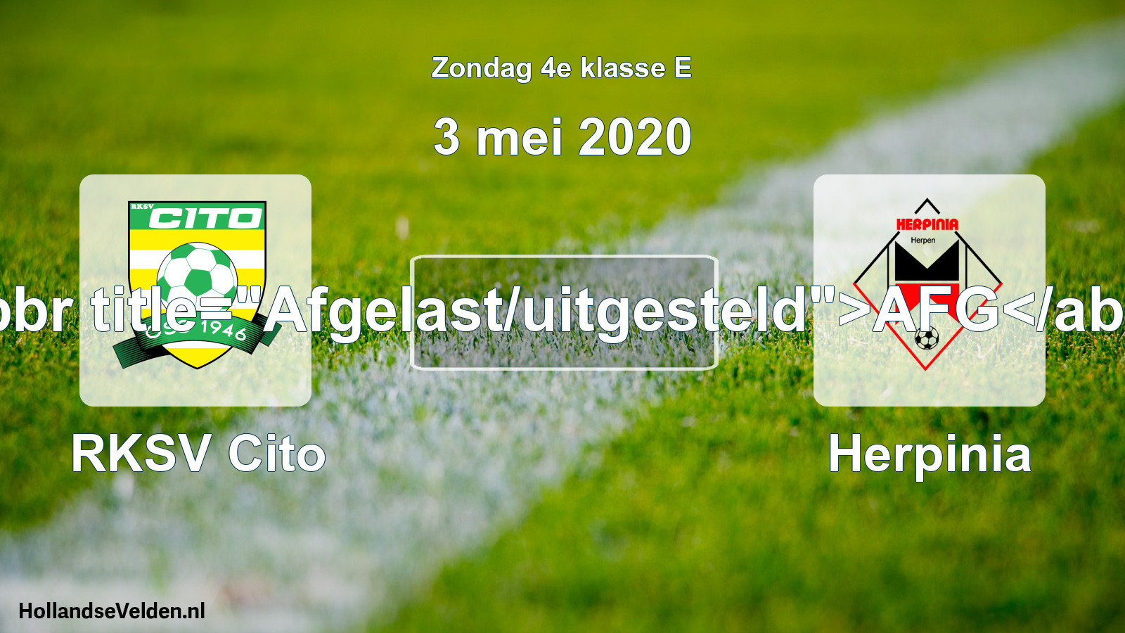 Scheduled Match: RKSV Cito - Herpinia (3 May 2020)
