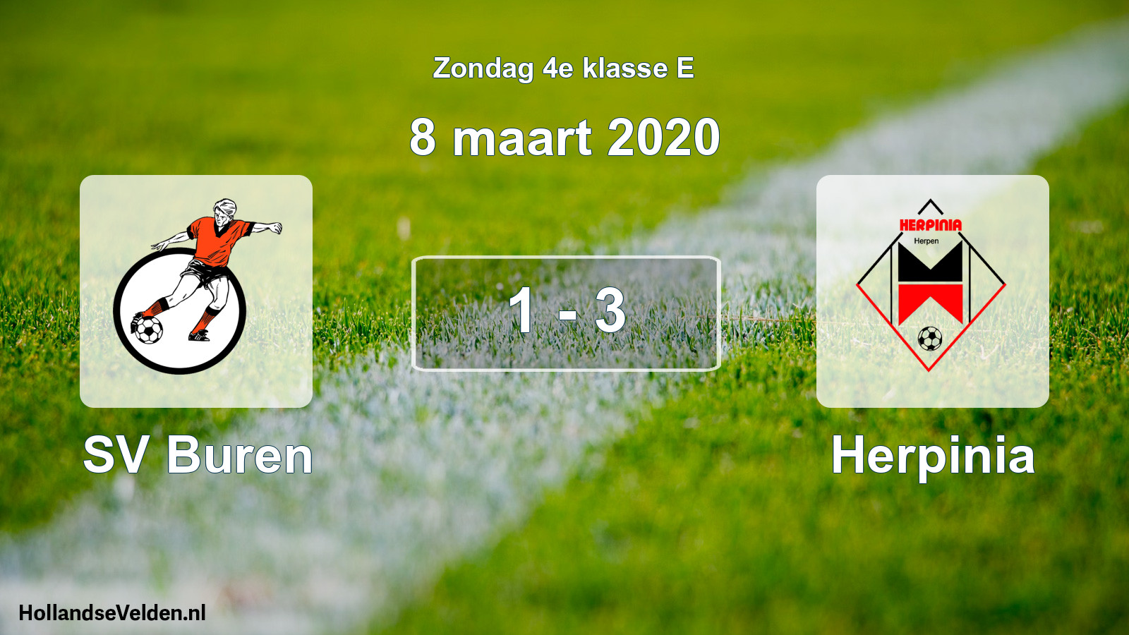 Total number of matches played: SV Buren - Herpinia 1 - 3 (8 March 2020)