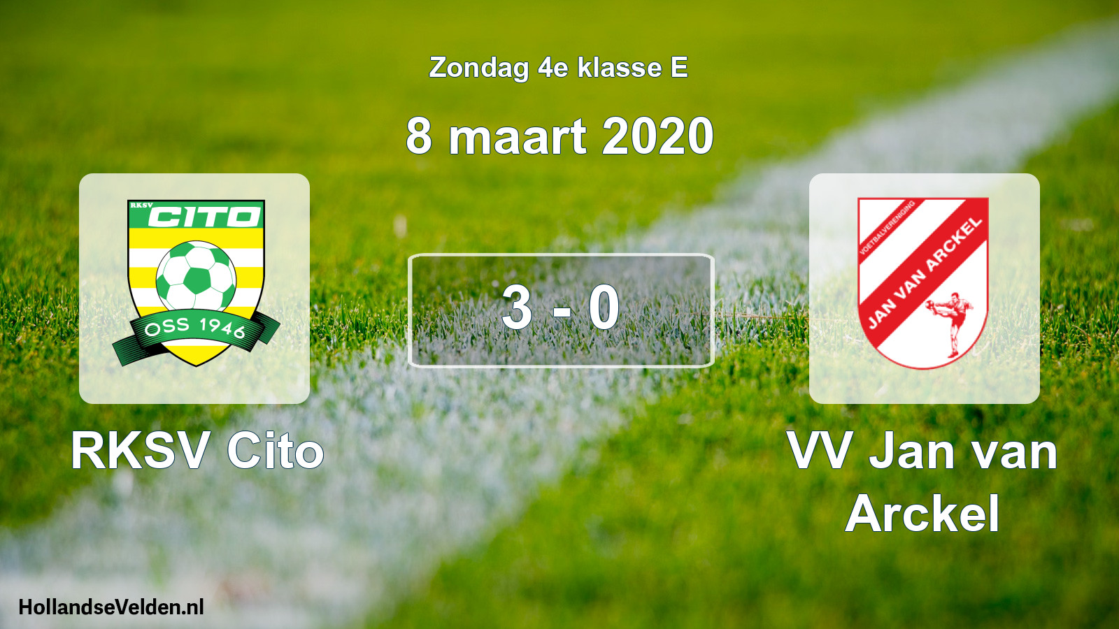Total number of matches played: RKSV Cito - VV Jan van Arckel 3 - 0 (8 March 2020)