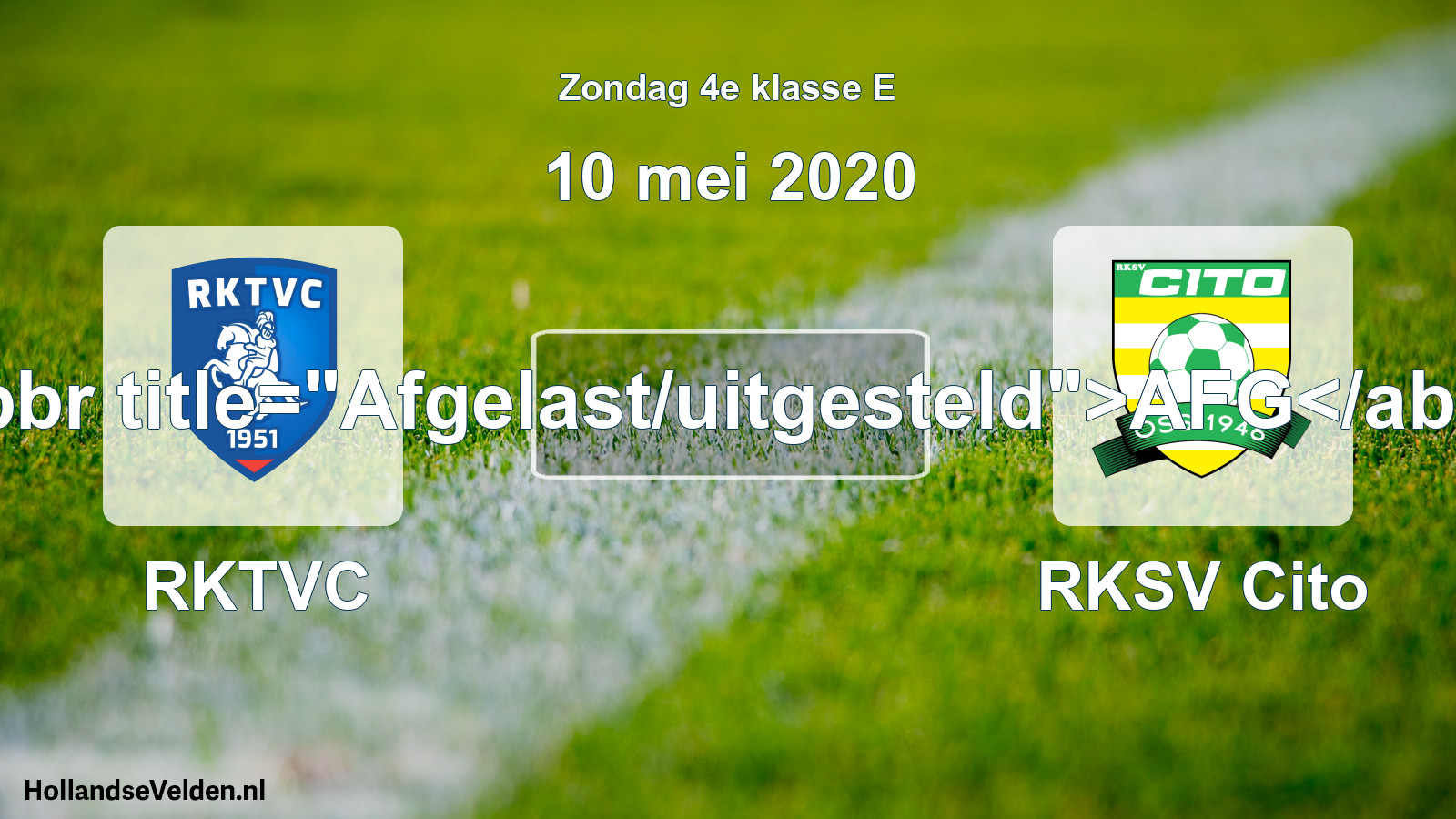 Scheduled Match: RKTVC - RKSV Cito (10 May 2020)