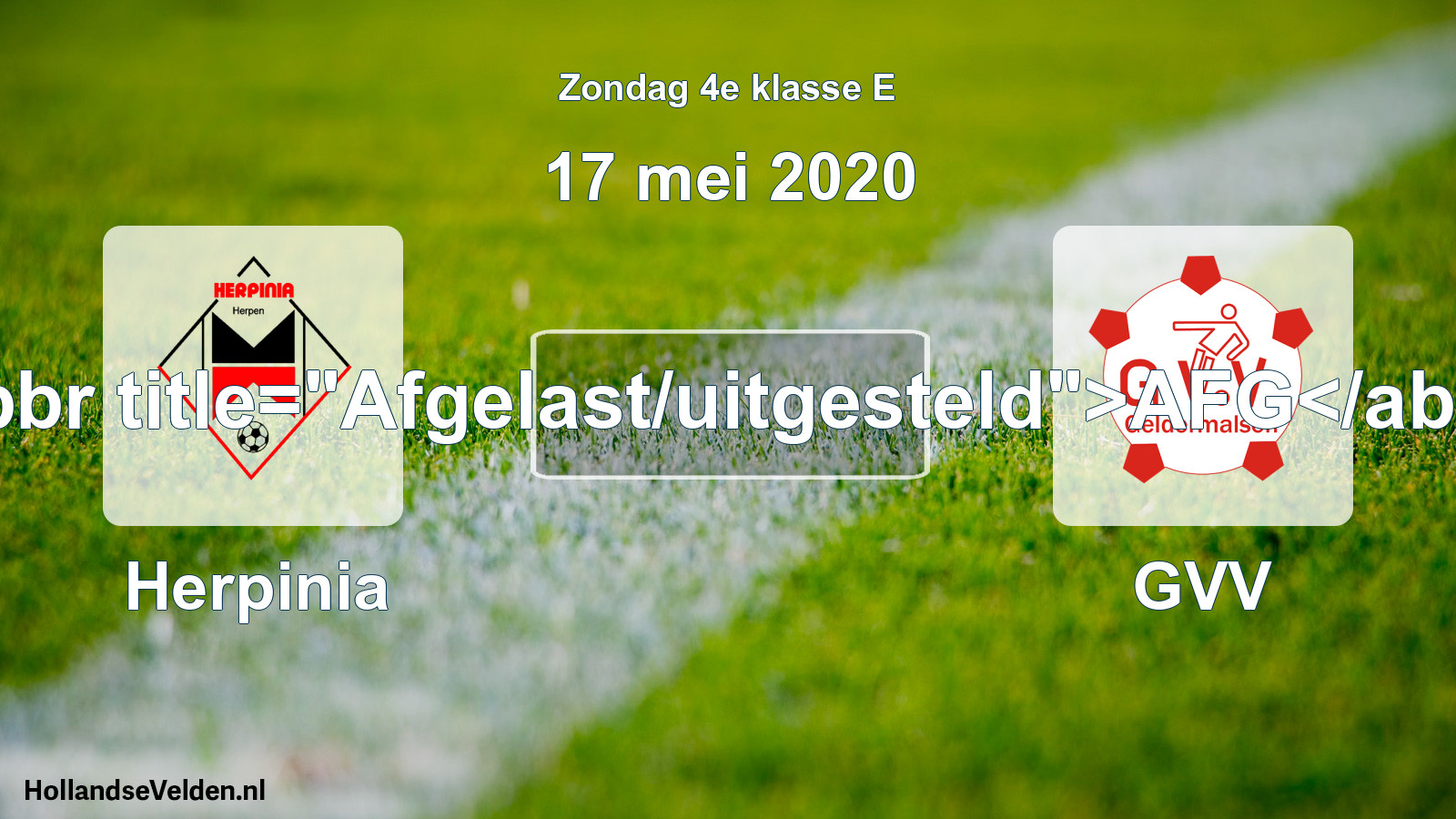 Scheduled Match: Herpinia - GVV (17 May 2020)