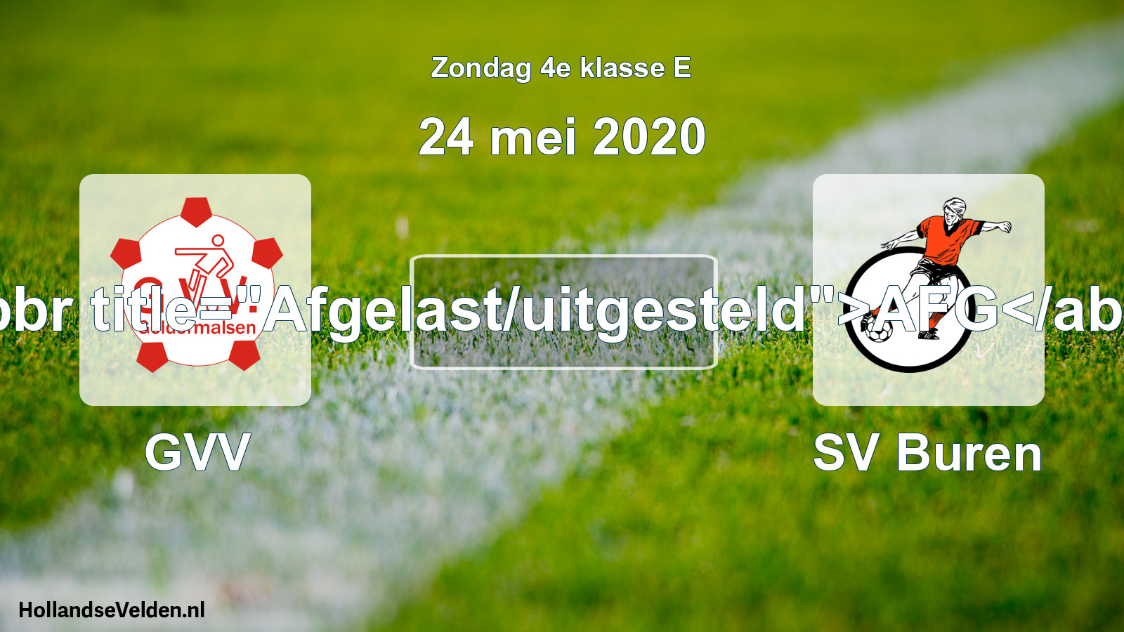 Scheduled Match: GVV - SV Buren (24 May 2020)