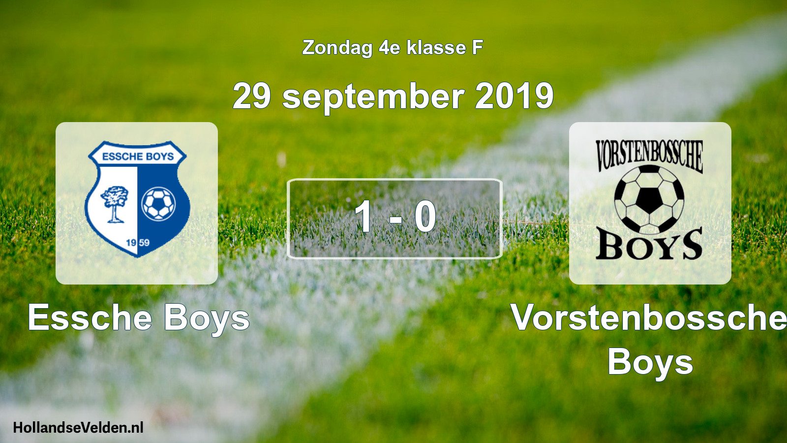 Total number of matches played: Essche Boys - Vorstenbossche Boys 1 - 0 (29 September 2019)