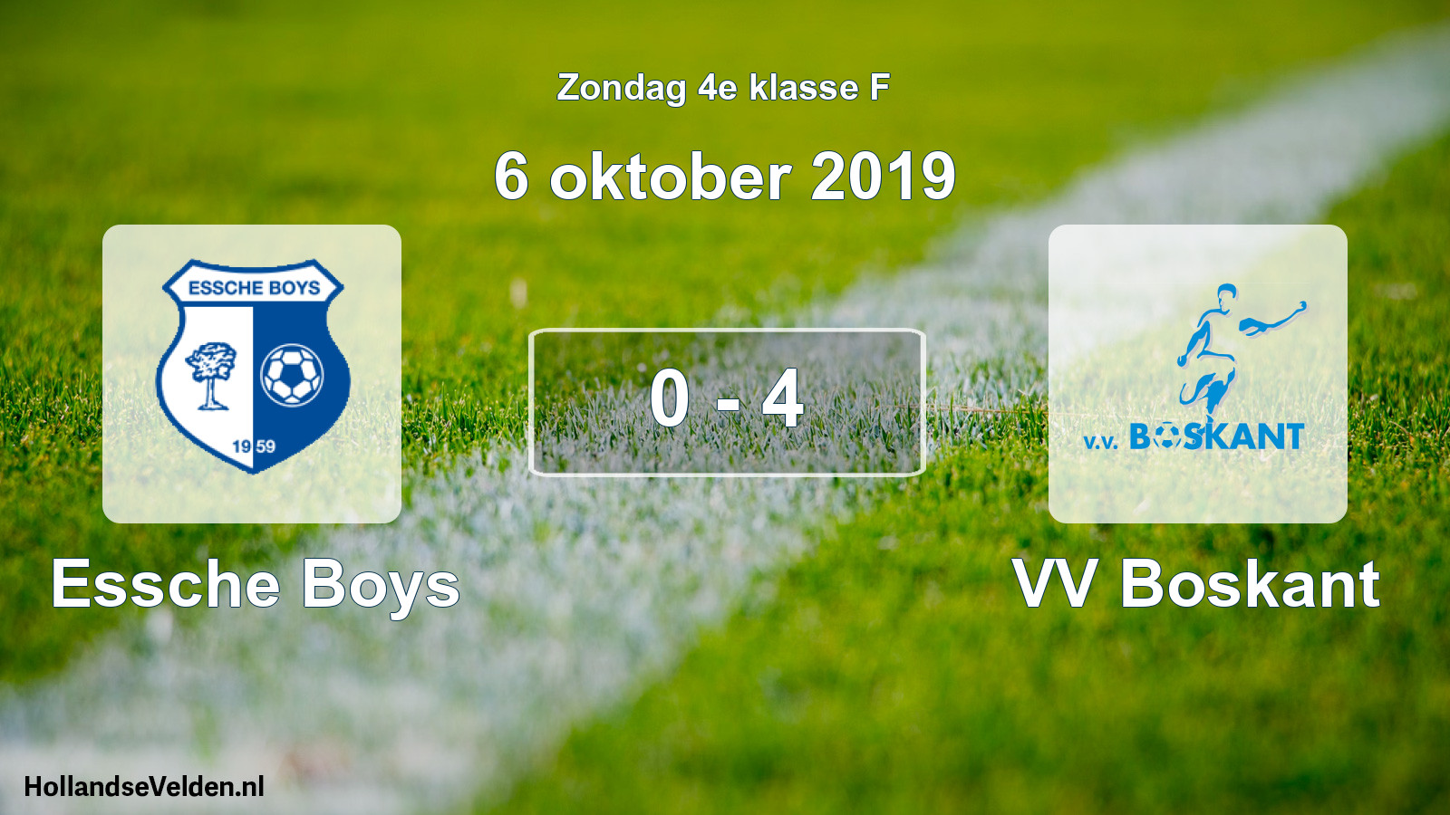 Total number of matches played: Essche Boys - VV Boskant 0 - 4 (6 October 2019)