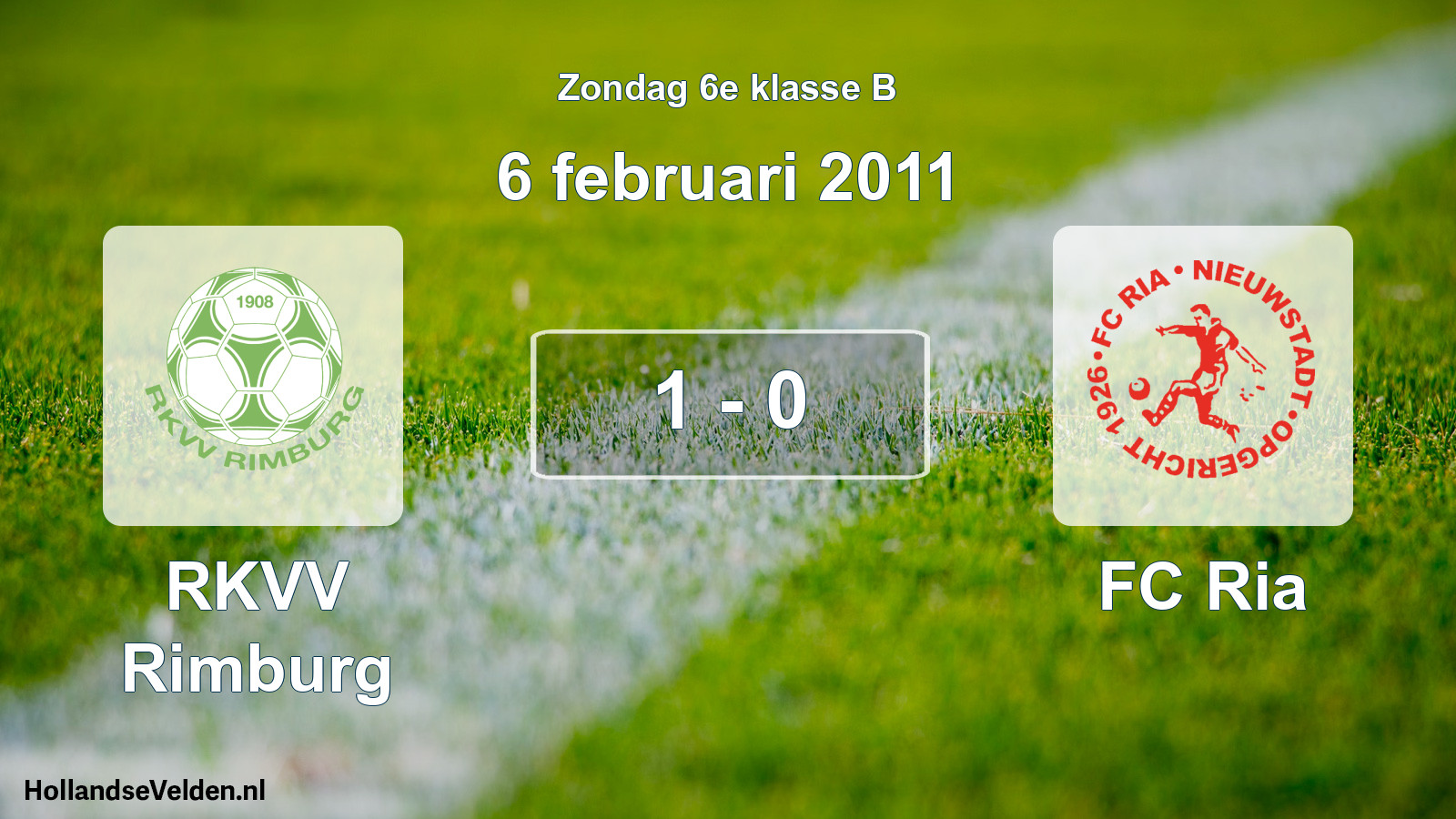 Total number of matches played: RKVV Rimburg - FC Ria 1 - 0 (6 February 2011)