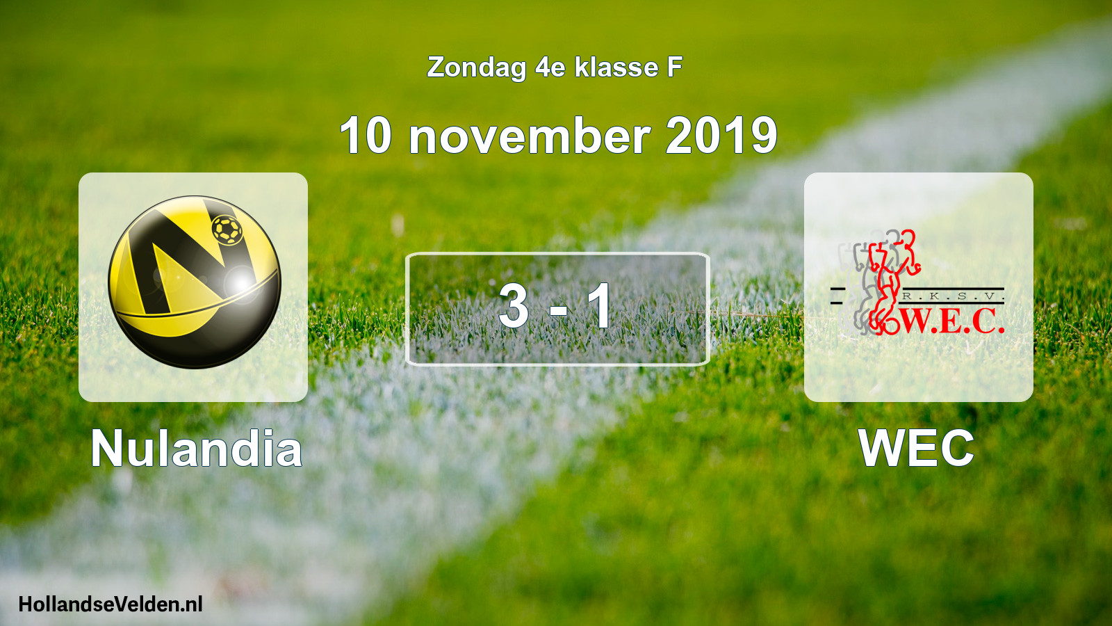 Total number of matches played: Nulandia - WEC 3 - 1 (10 November 2019)