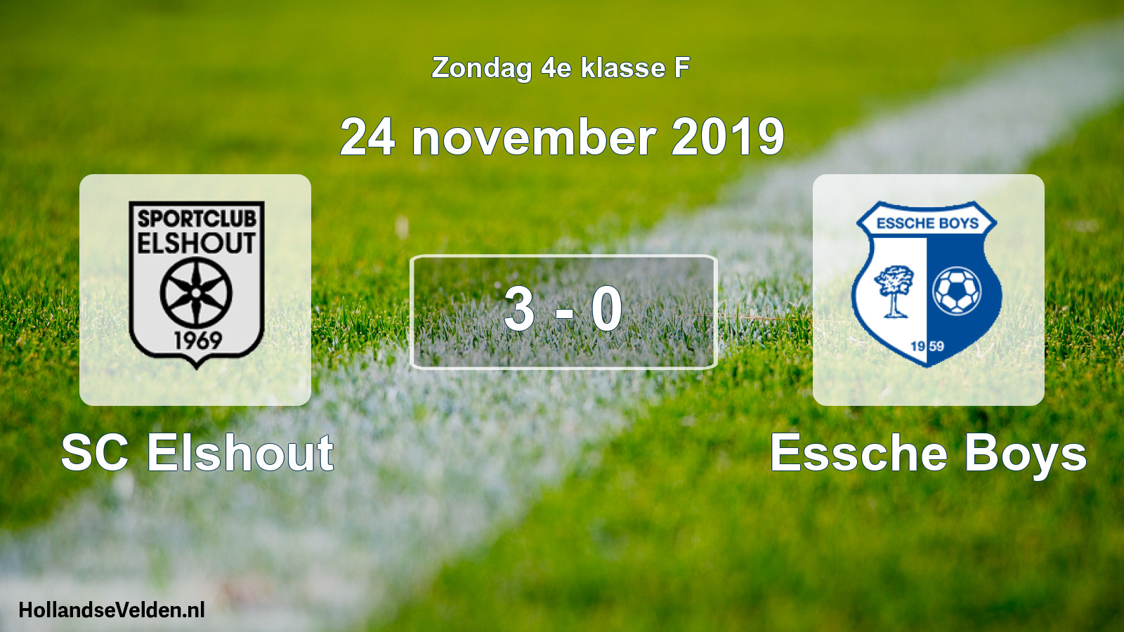 Total number of matches played: SC Elshout - Essche Boys 3 - 0 (24 November 2019)