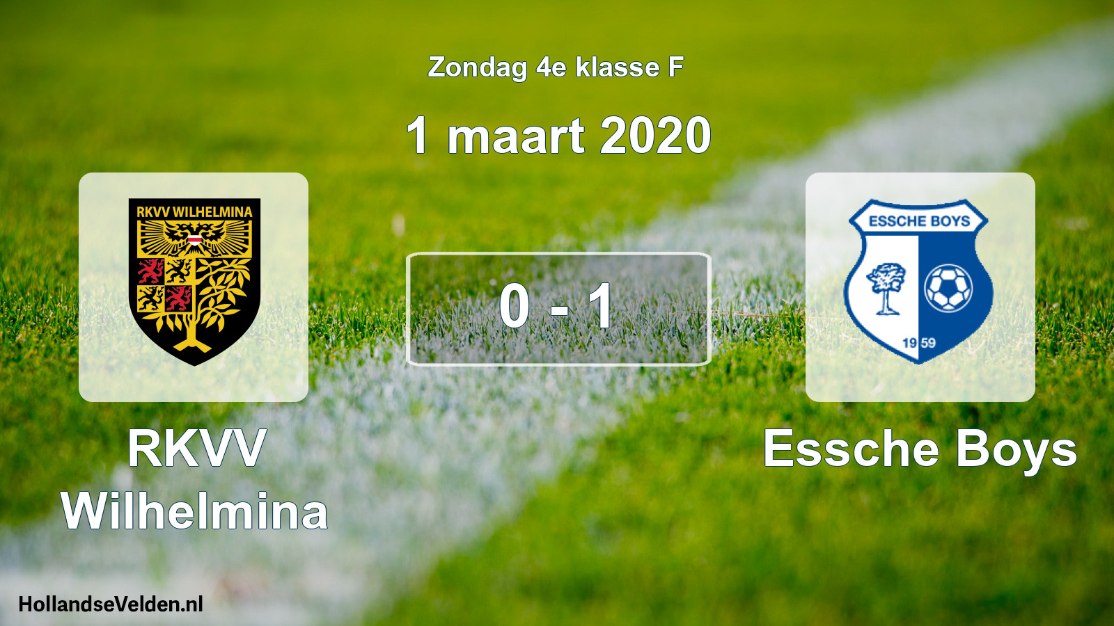 Total number of matches played: RKVV Wilhelmina - Essche Boys 0 - 1 (1 March 2020)