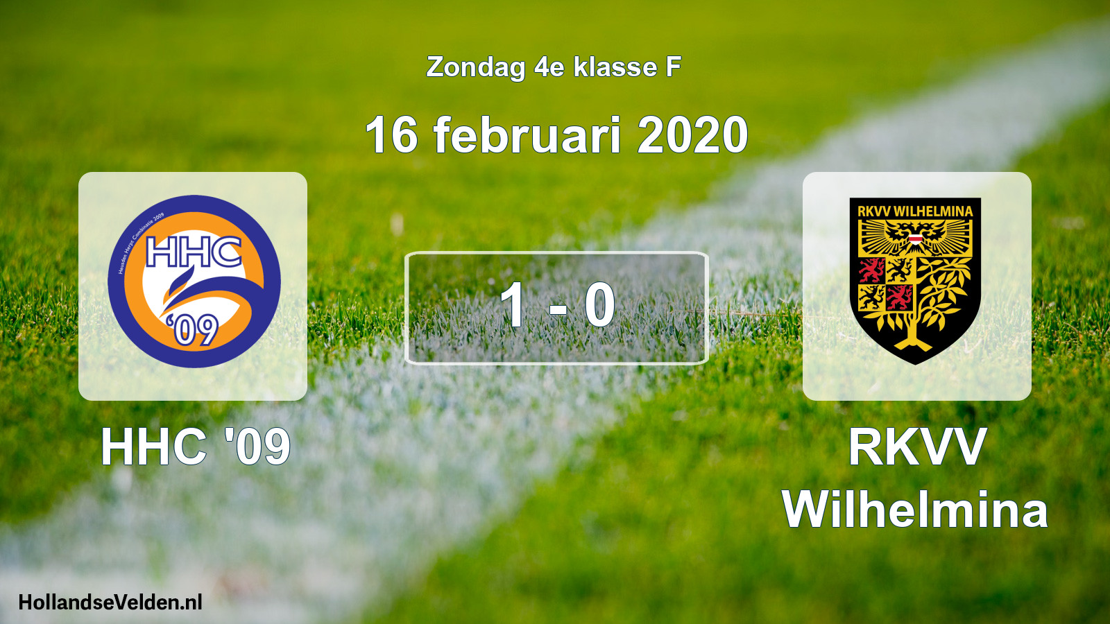 Total number of matches played: HHC '09 - RKVV Wilhelmina 1 - 0 (16 February 2020)