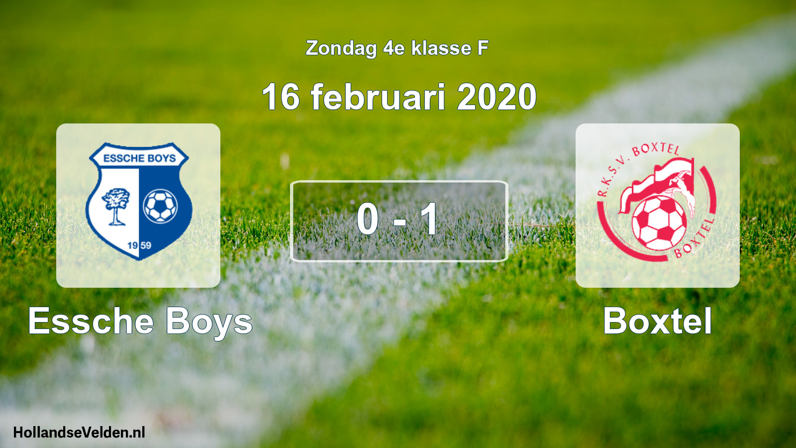 Total number of matches played: Essche Boys - Boxtel 0 - 1 (16 February 2020)