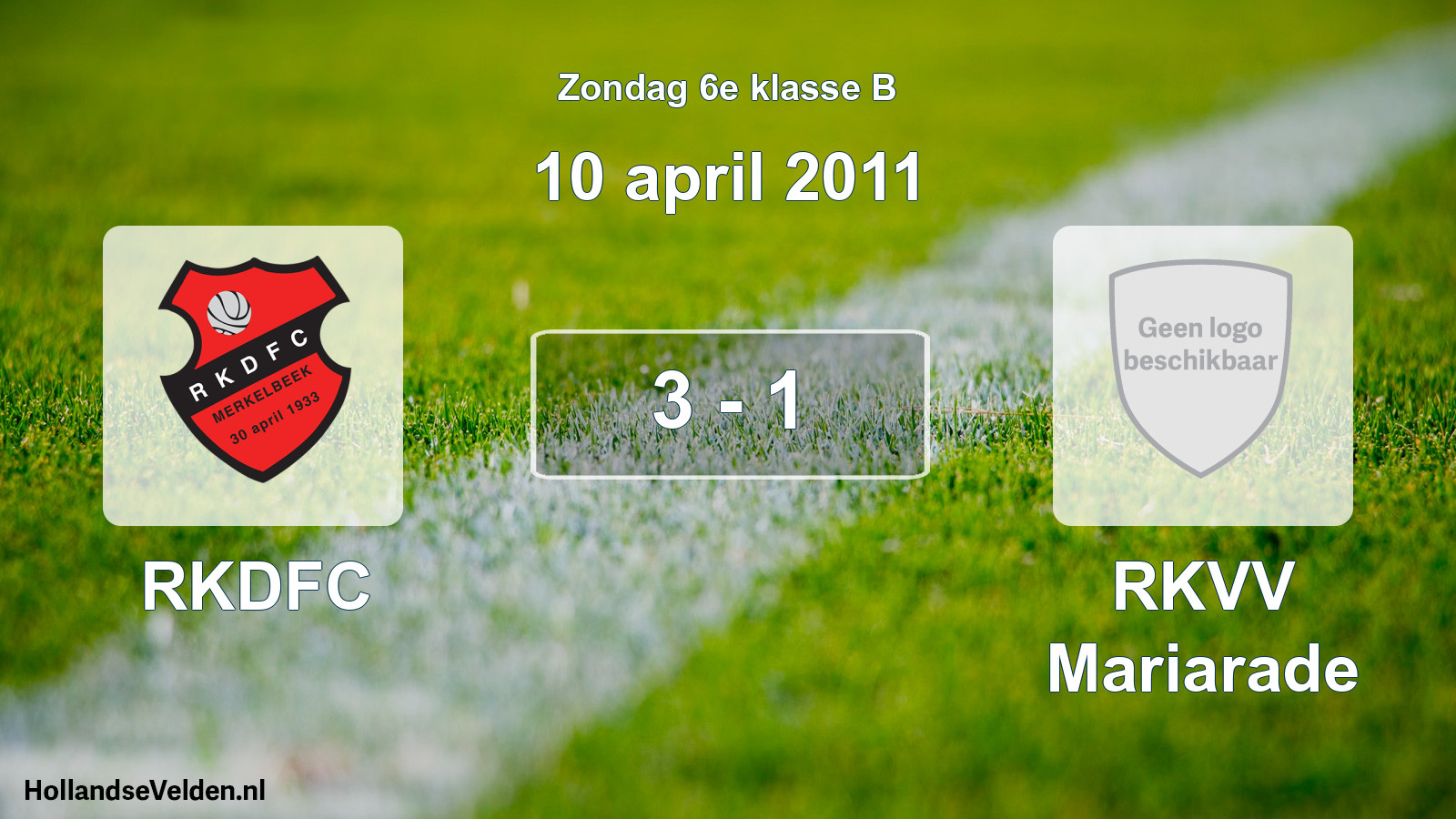 Total number of matches played: RKDFC - RKVV Mariarade 3 - 1 (10 April 2011)