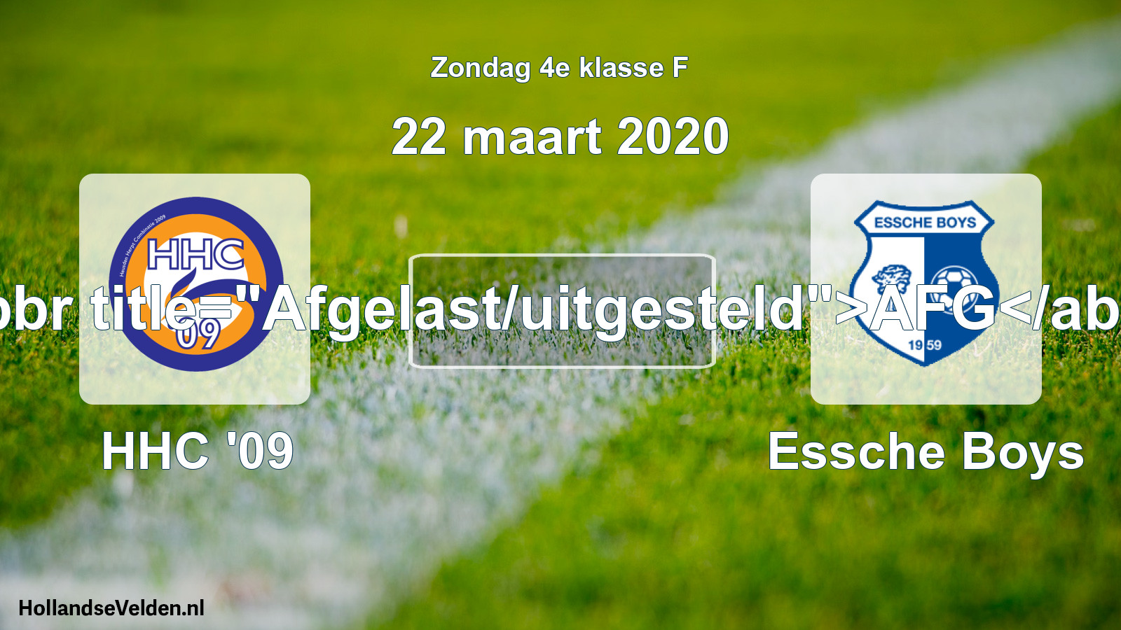 Scheduled Match: HHC '09 - Essche Boys (22 March 2020)