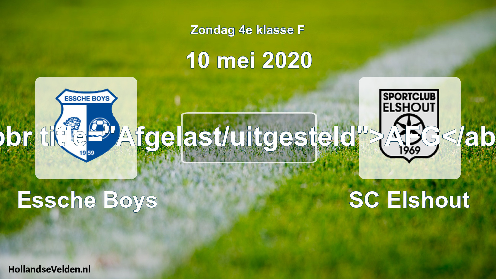 Scheduled Match: Essche Boys - SC Elshout (10 May 2020)