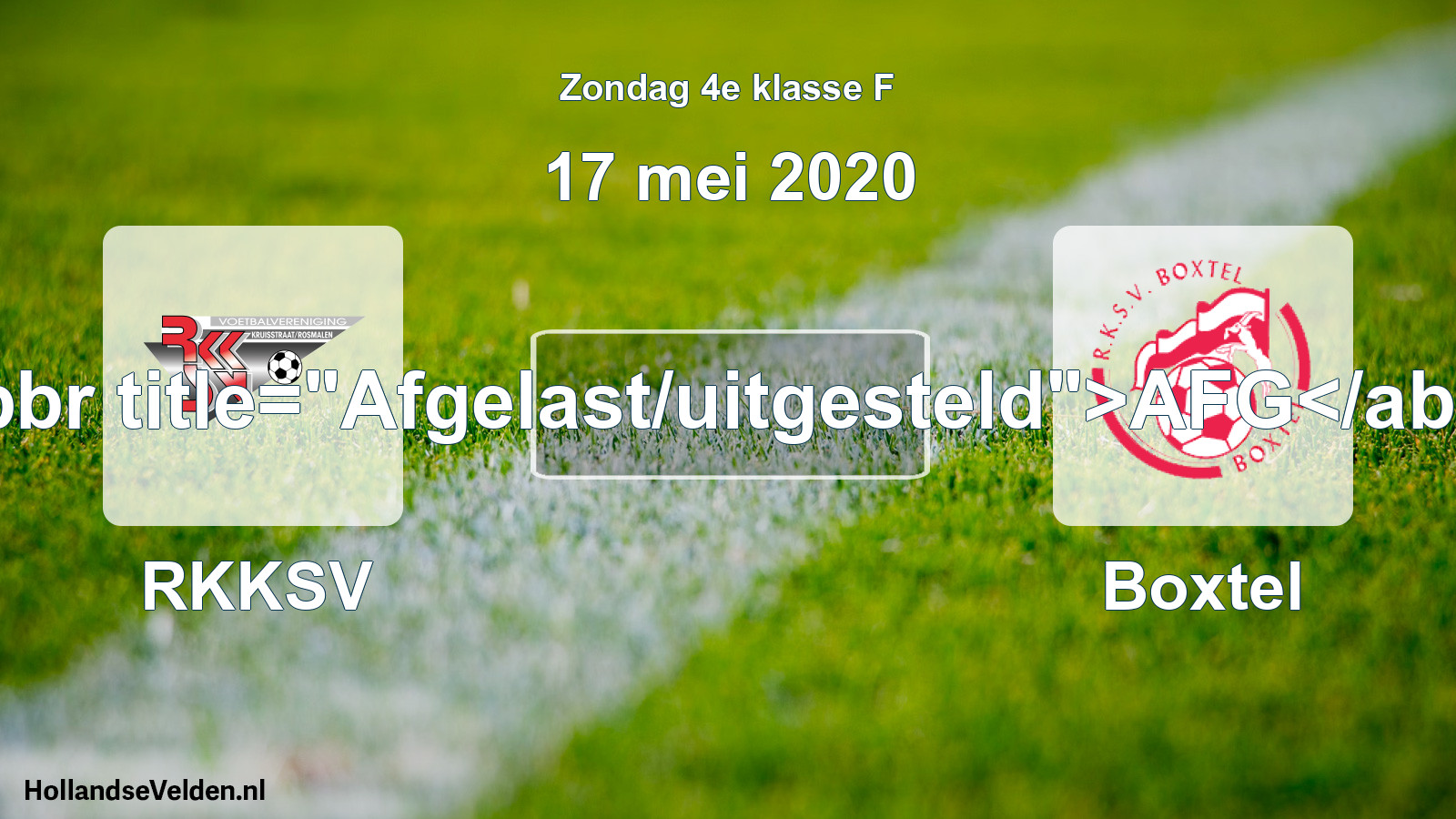 Scheduled Match: RKKSV - Boxtel (17 May 2020)