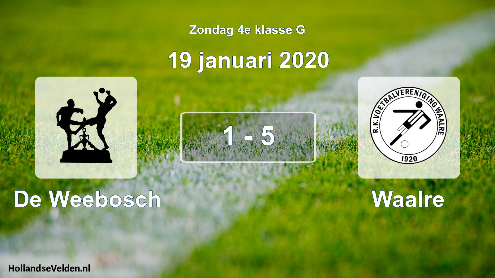 Total number of matches played: De Weebosch - Waalre 1 - 5 (19 January 2020)