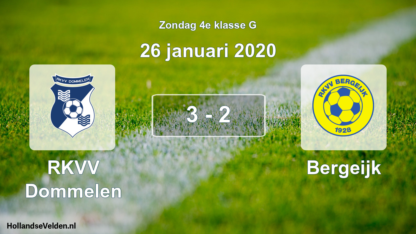 Total number of matches played: RKVV Dommelen - Bergeijk 3 - 2 (26 January 2020)