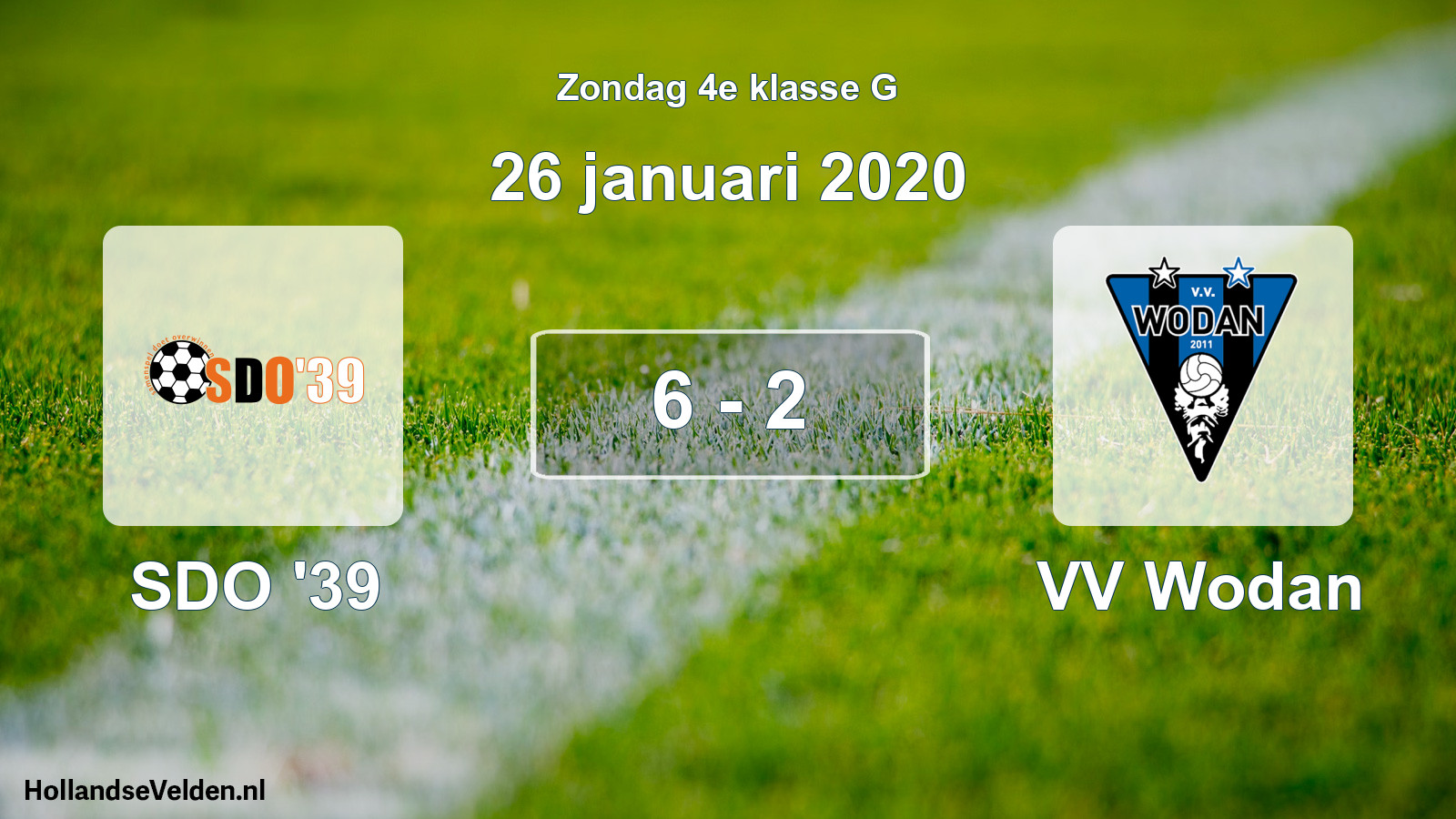 Total number of matches played: SDO '39 - VV Wodan 6 - 2 (26 January 2020)