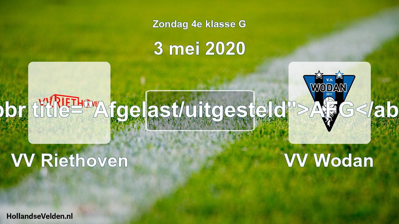 Scheduled Match: VV Riethoven - VV Wodan (3 May 2020)