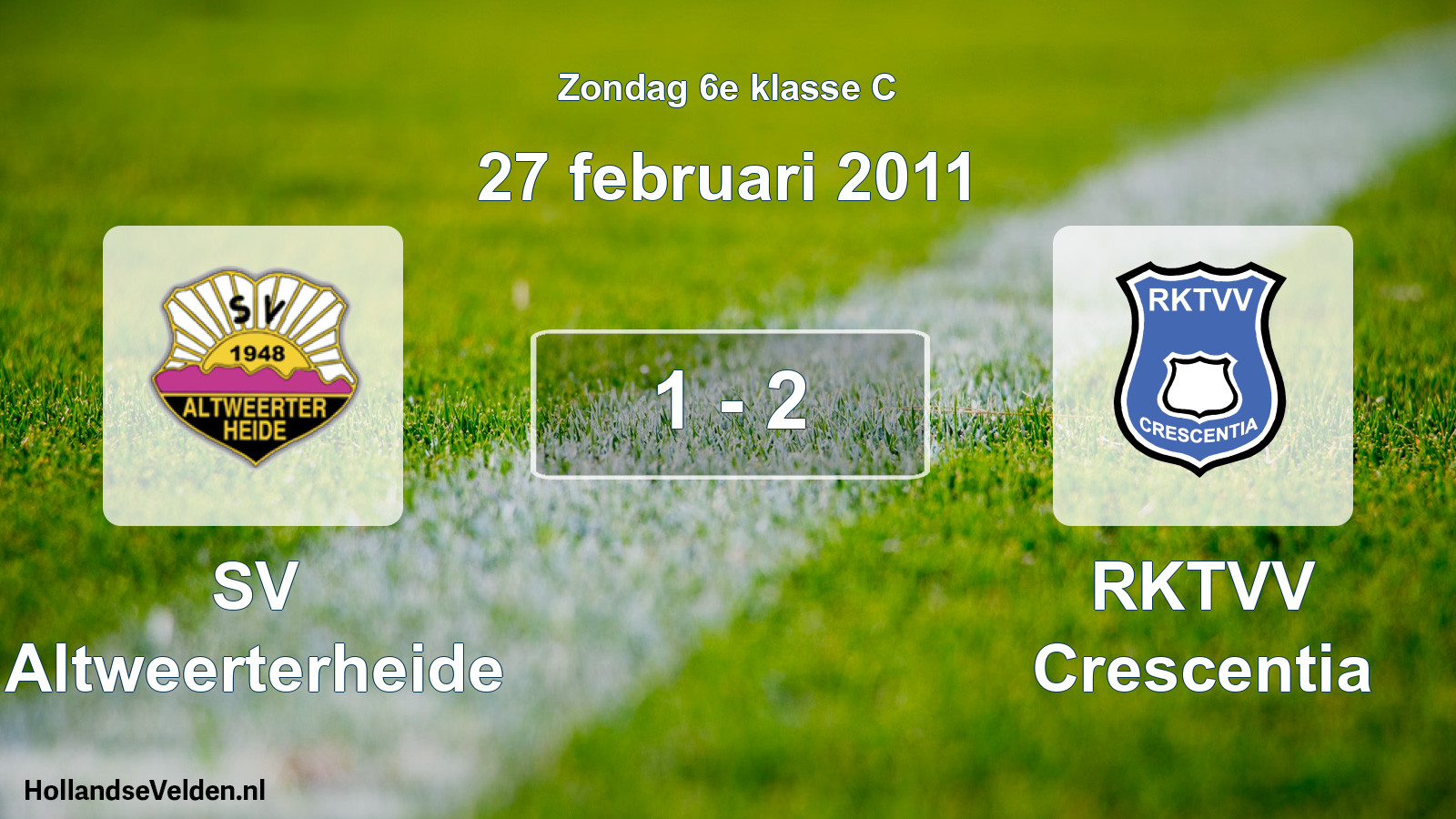 Total number of matches played: SV Altweerterheide - RKTVV Crescentia 1 - 2 (27 February 2011)