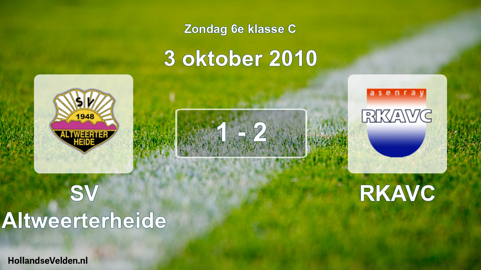 Total number of matches played: SV Altweerterheide - RKAVC 1 - 2 (3 October 2010)