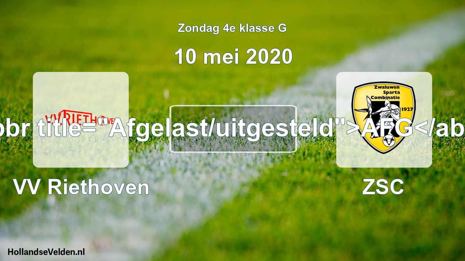 Scheduled Match: VV Riethoven - ZSC (10 May 2020)