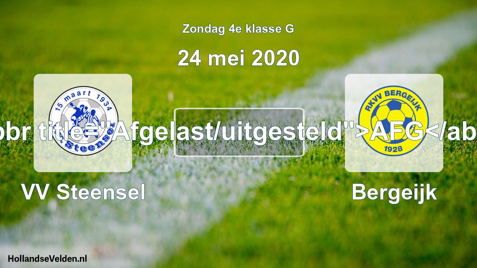 Scheduled Match: VV Steensel - Bergeijk (24 May 2020)