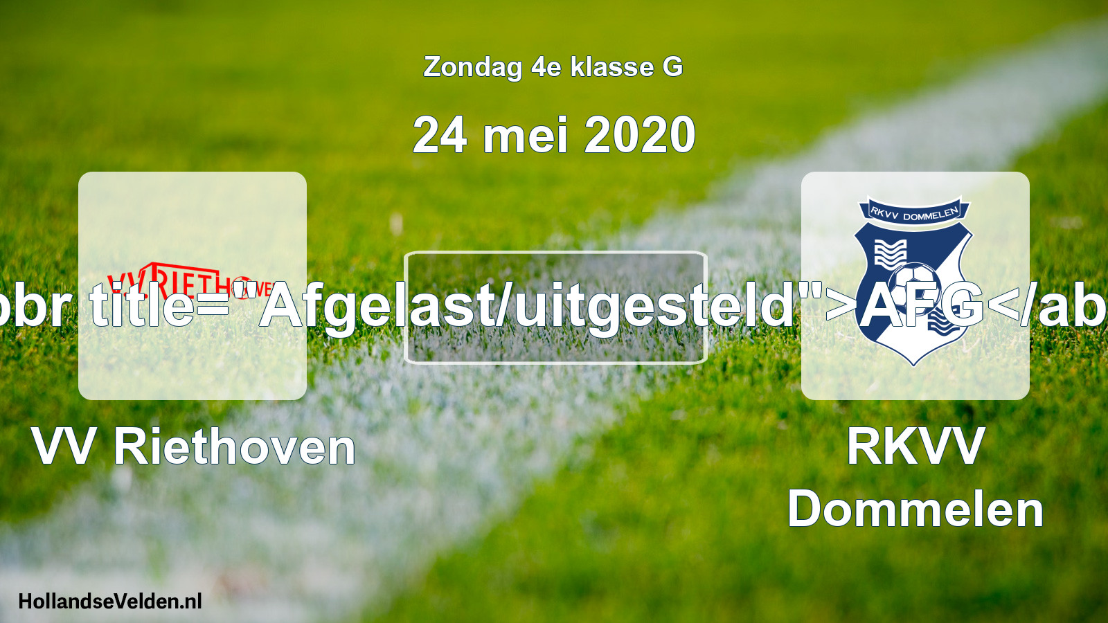 Scheduled Match: VV Riethoven - RKVV Dommelen (24 May 2020)