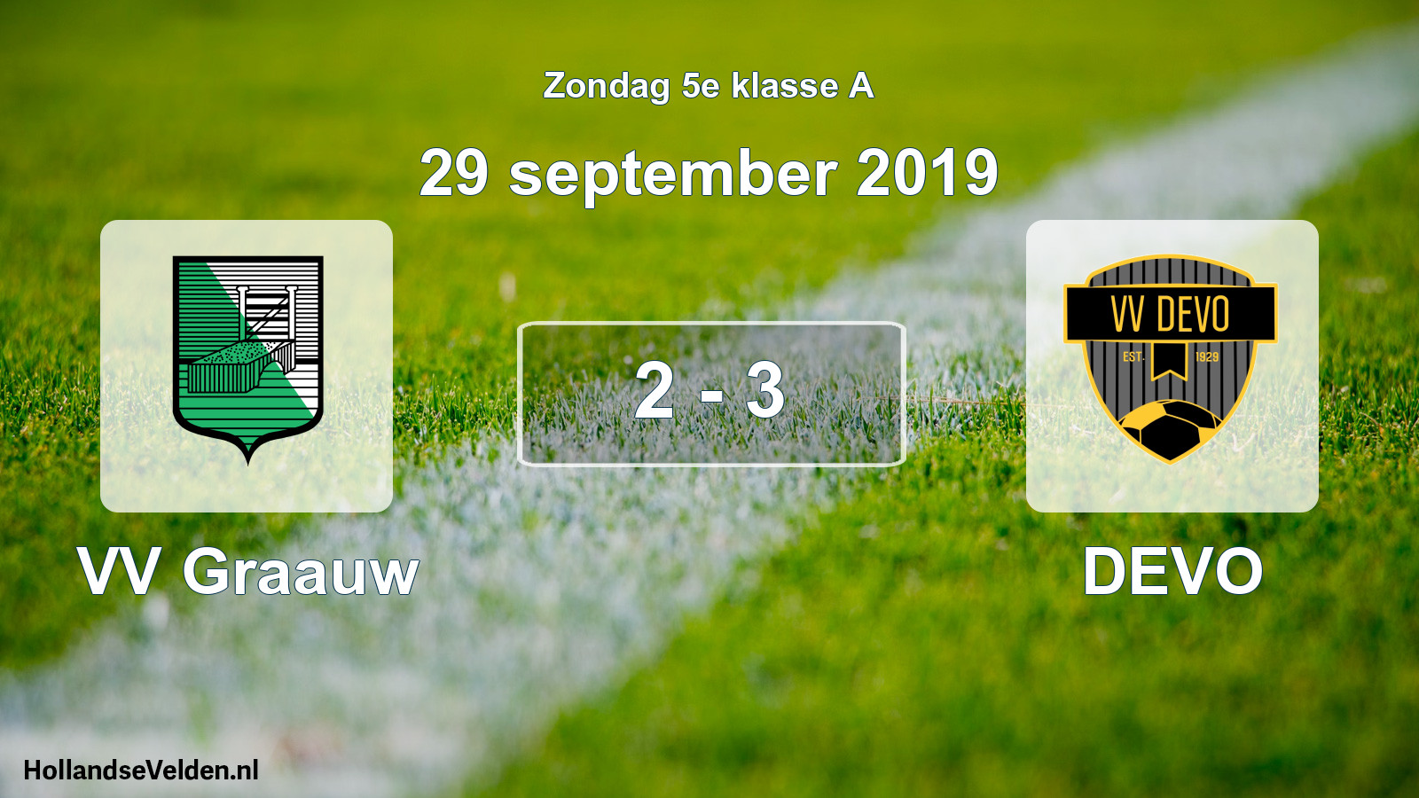 Total number of matches played: VV Graauw - DEVO 2 - 3 (29 September 2019)