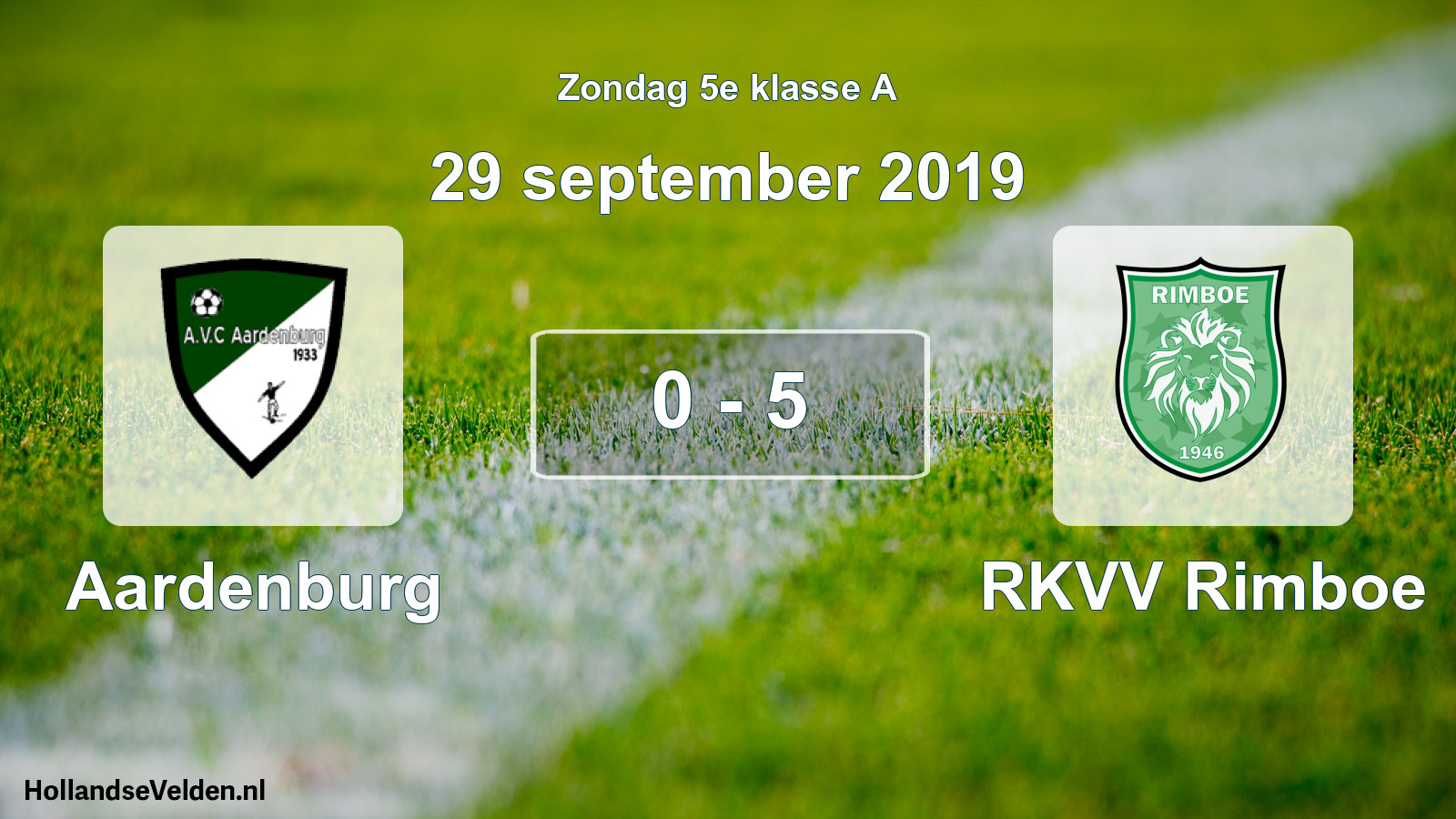 Total number of matches played: Aardenburg - RKVV Rimboe 0 - 5 (29 September 2019)