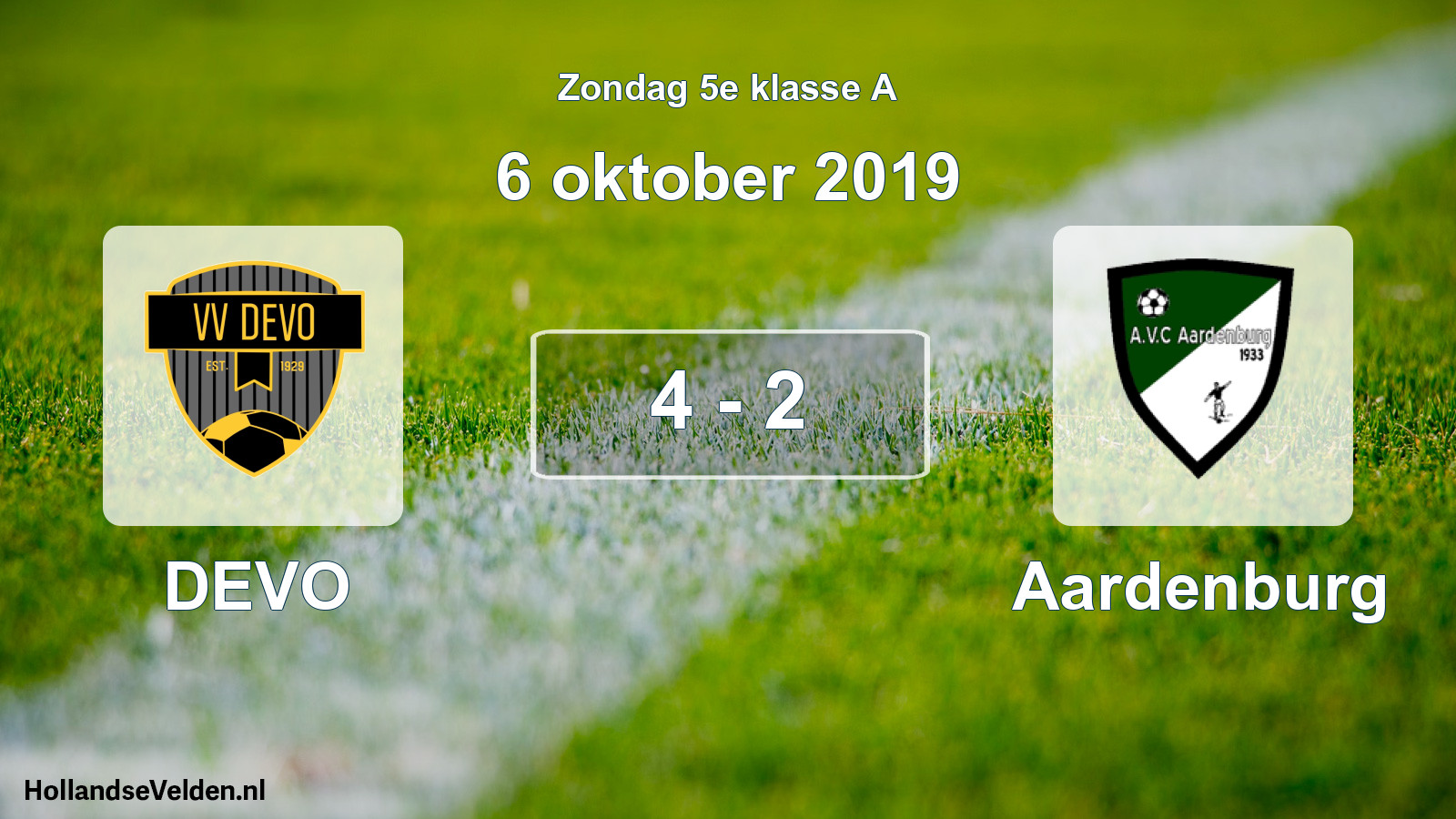 Total number of matches played: DEVO - Aardenburg 4 - 2 (6 October 2019)